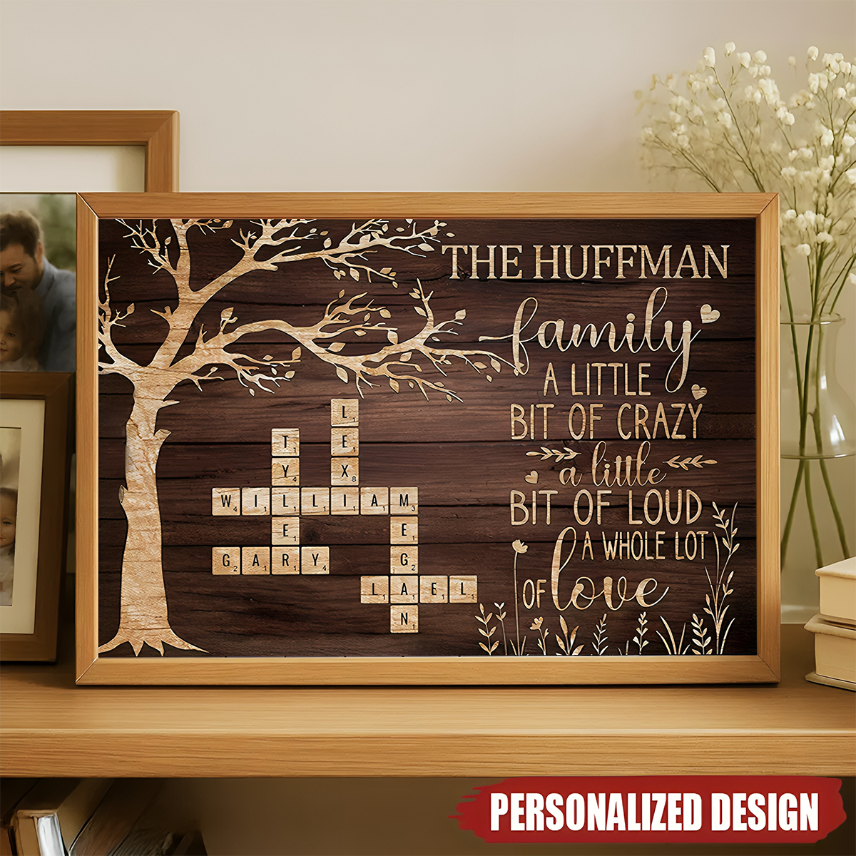 Personalized Family Name Crossword Canvas / Poster - Custom Home Wall Art Decor