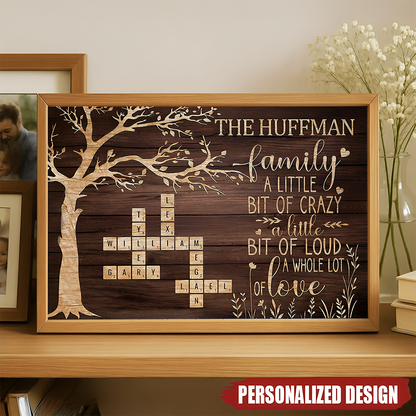 Personalized Family Name Crossword Canvas / Poster - Custom Home Wall Art Decor