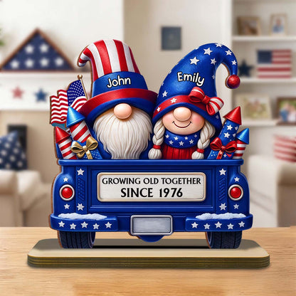 “Growing Old Together” Personalized Wood Plaque - Anniversary Gift for Couple