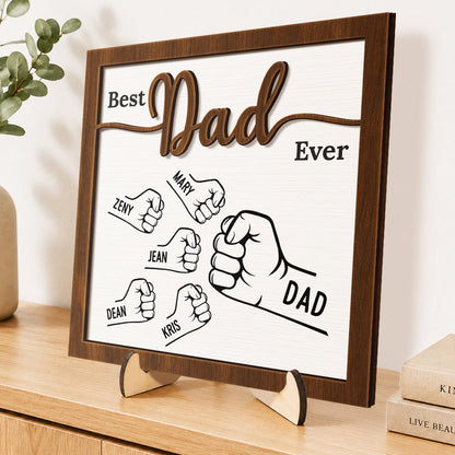Personalized Fist Bump Wooden Plaque for Dad with personalized design details for meaningful gifting image 6