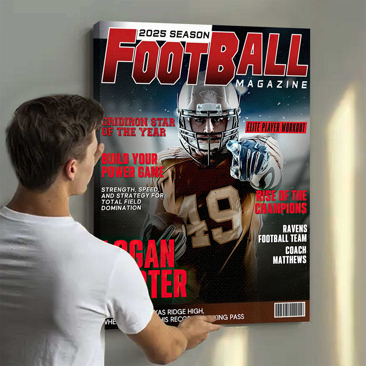 Personalized Custom Football Magazine Cover - Unique Gifts For Football Player