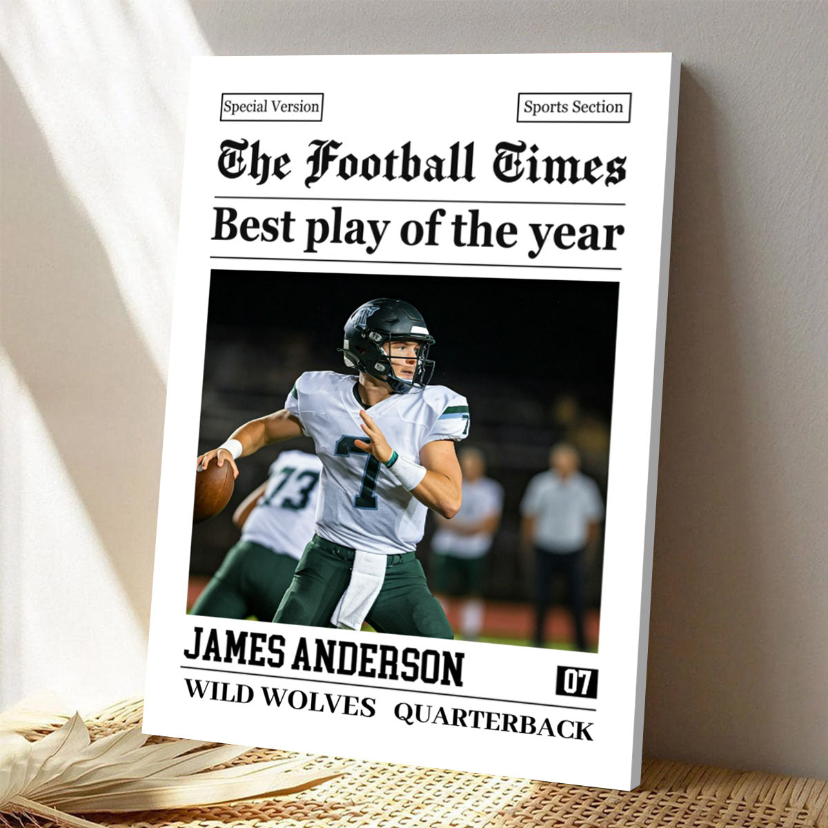 Rookie Today Champion Tomorrow - Personalized Custom Photo American Football Poster / Canvas