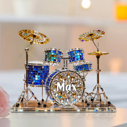 Custom Name Drum Set Acrylic Plaque -  Personalized Gift for Drummers