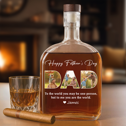 Happy Father’s Day - Custom Family Photo Whiskey Bottle