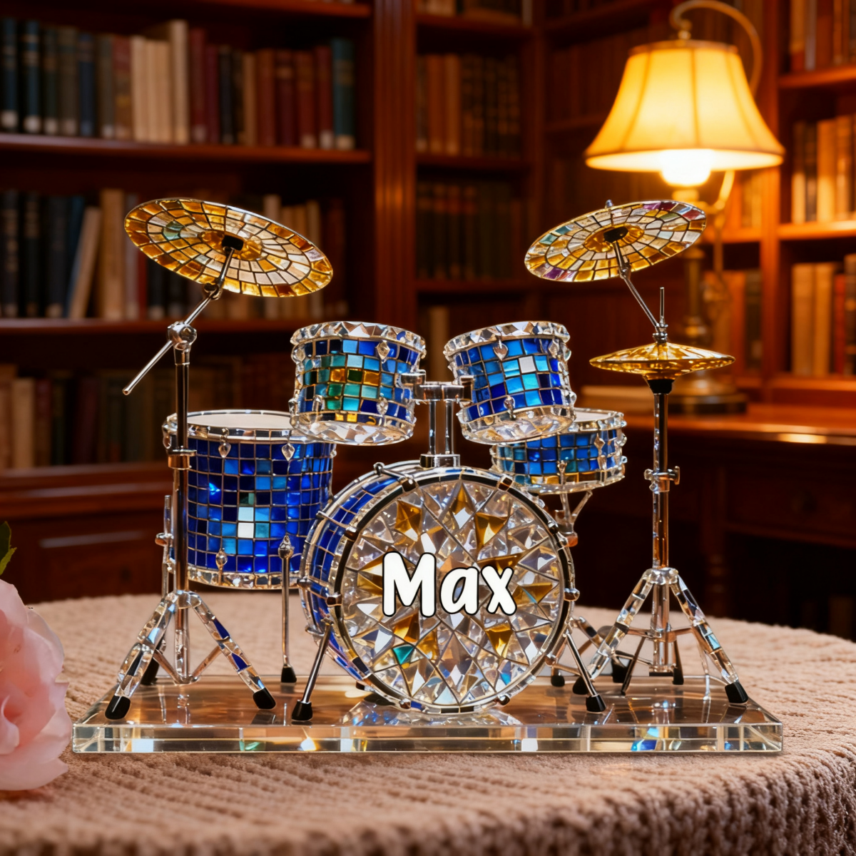 Custom Name Drum Set Acrylic Plaque -  Personalized Gift for Drummers