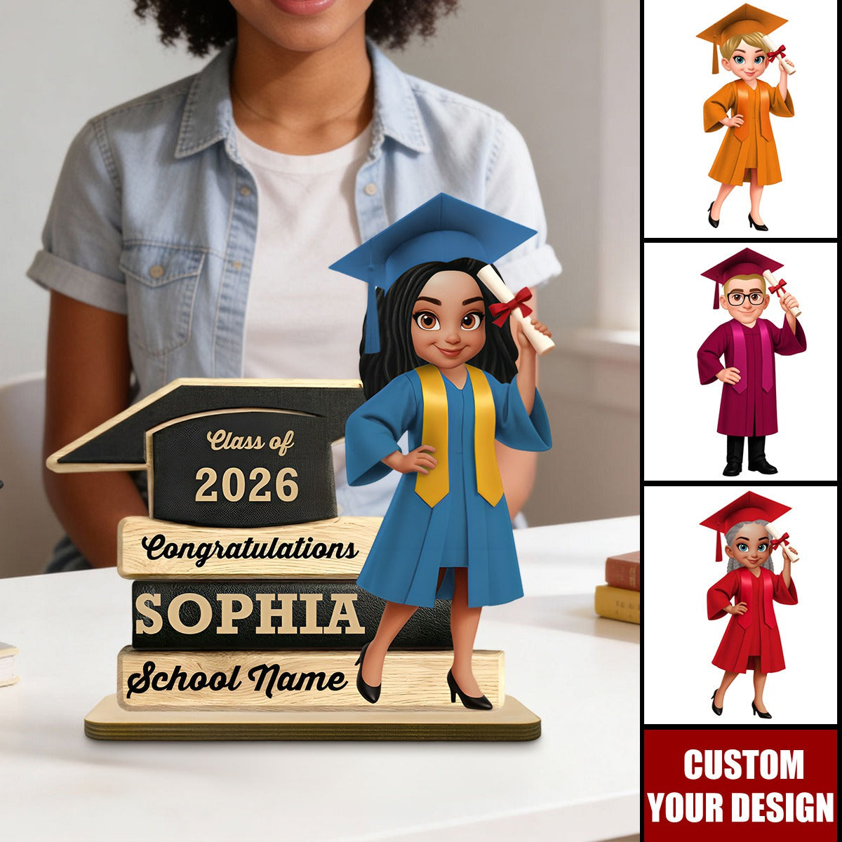 Class of 2026 Graduation Gift - Personalized Wooden Plaque