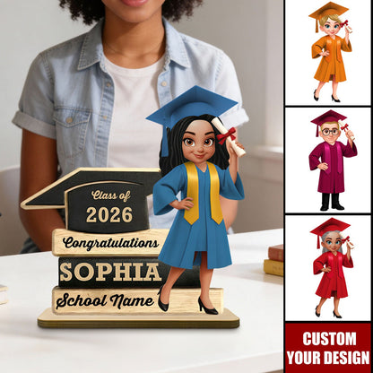 Class of 2026 Graduation Gift - Personalized Wooden Plaque