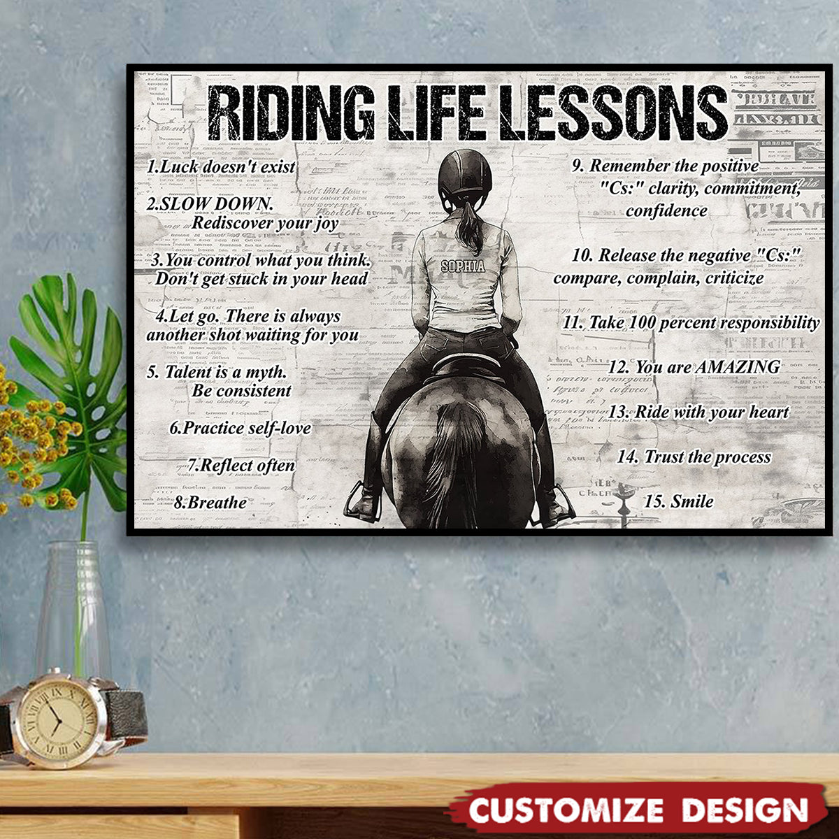 Personalized Riding Life Lessons Poster / Canvas - Gift For Horse Girl