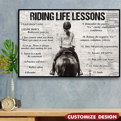 Personalized Riding Life Lessons Poster / Canvas - Gift For Horse Girl