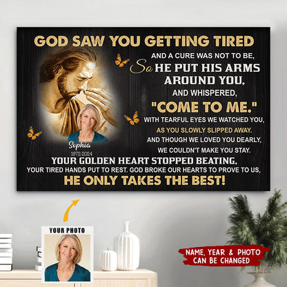 In Loving Memory: “God Saw You” - Personalized Memorial Canvas / Poster