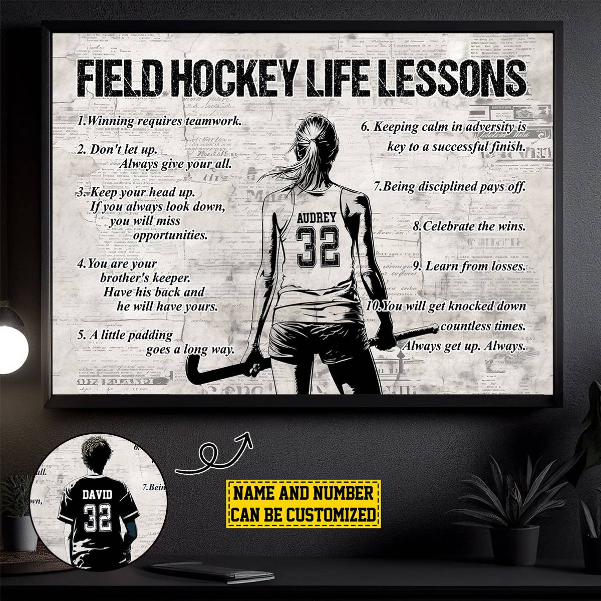 Personalized Field Hockey Life Lessons Poster / Canvas - Gift For Field Hockey Lovers & Players