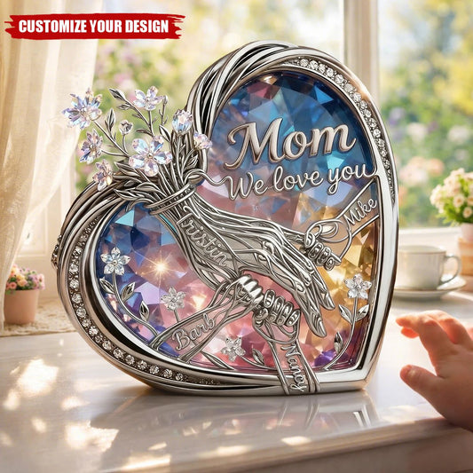 “Mom & Children Holding Hands” - Personalized Acrylic Plaque