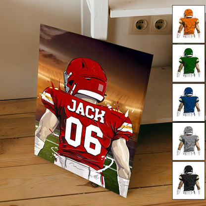 Personalized Favorite Football Player Poster / Canvas - Custom Gift for Athletes