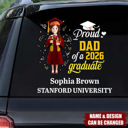 Proud Dad Of A 2026 Graduate - Personalized Decal