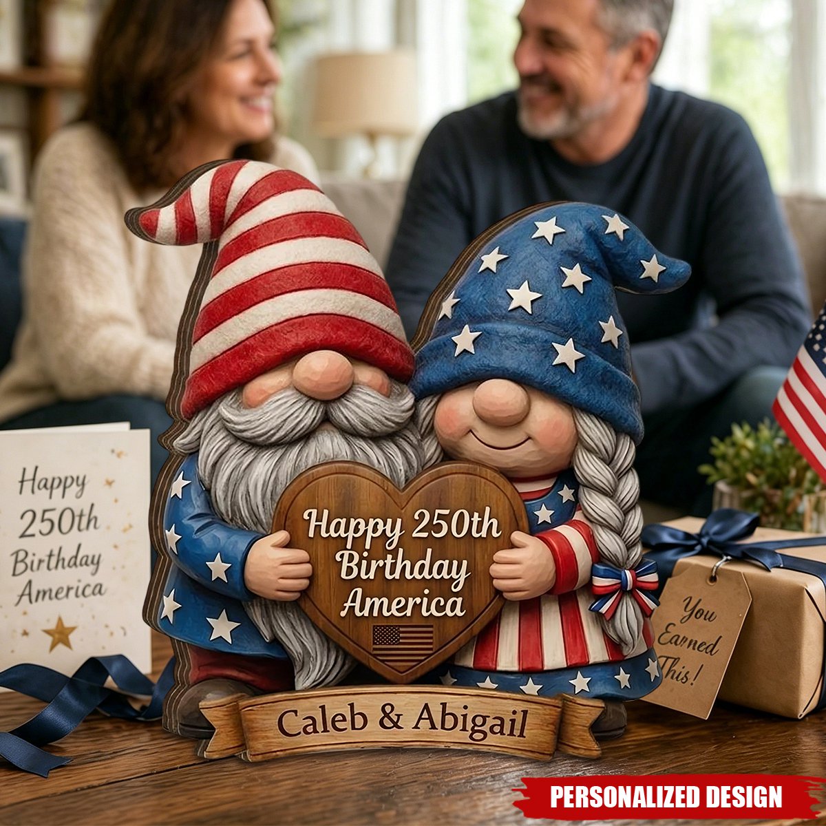 Personalized Patriotic Couple Gift personalization view for Couples