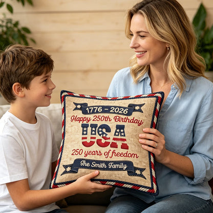 USA 250th Birthday - Personalized Custom Pillow