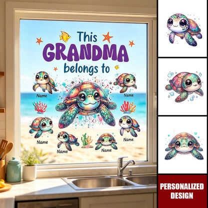Personalized Kids Name Turtle Sticker - Custom Gift For Family