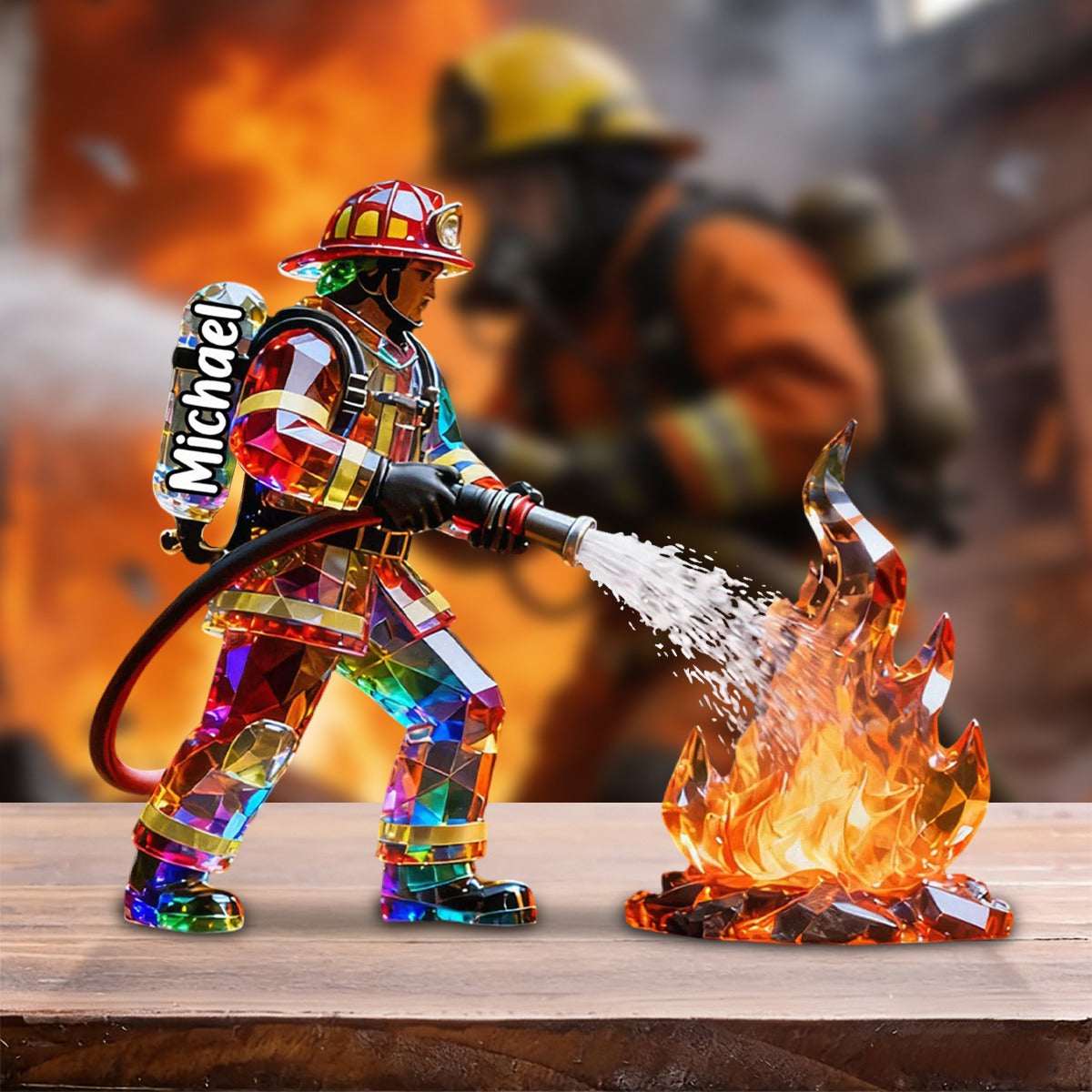 Personalized Firefighter Gift personalization view for Dad
