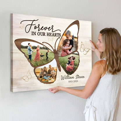 Personalized Butterfly Memorial Canvas / Poster - Custom Photo Memorial Gift