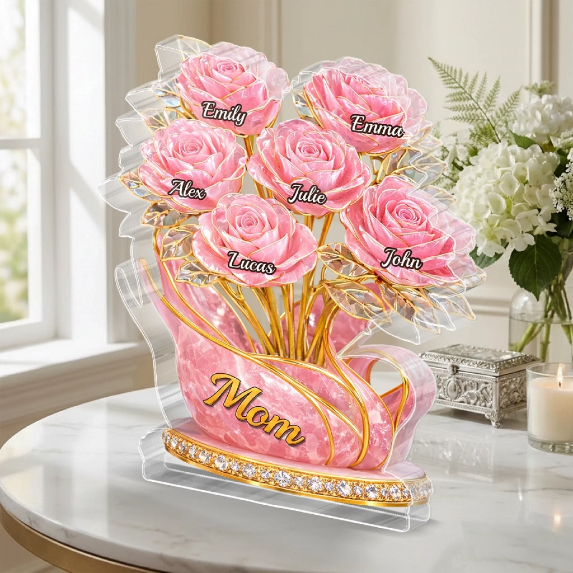 Personalized Custom Shaped Acrylic Plaque - Mother’s Day Gift for Mom & Grandma