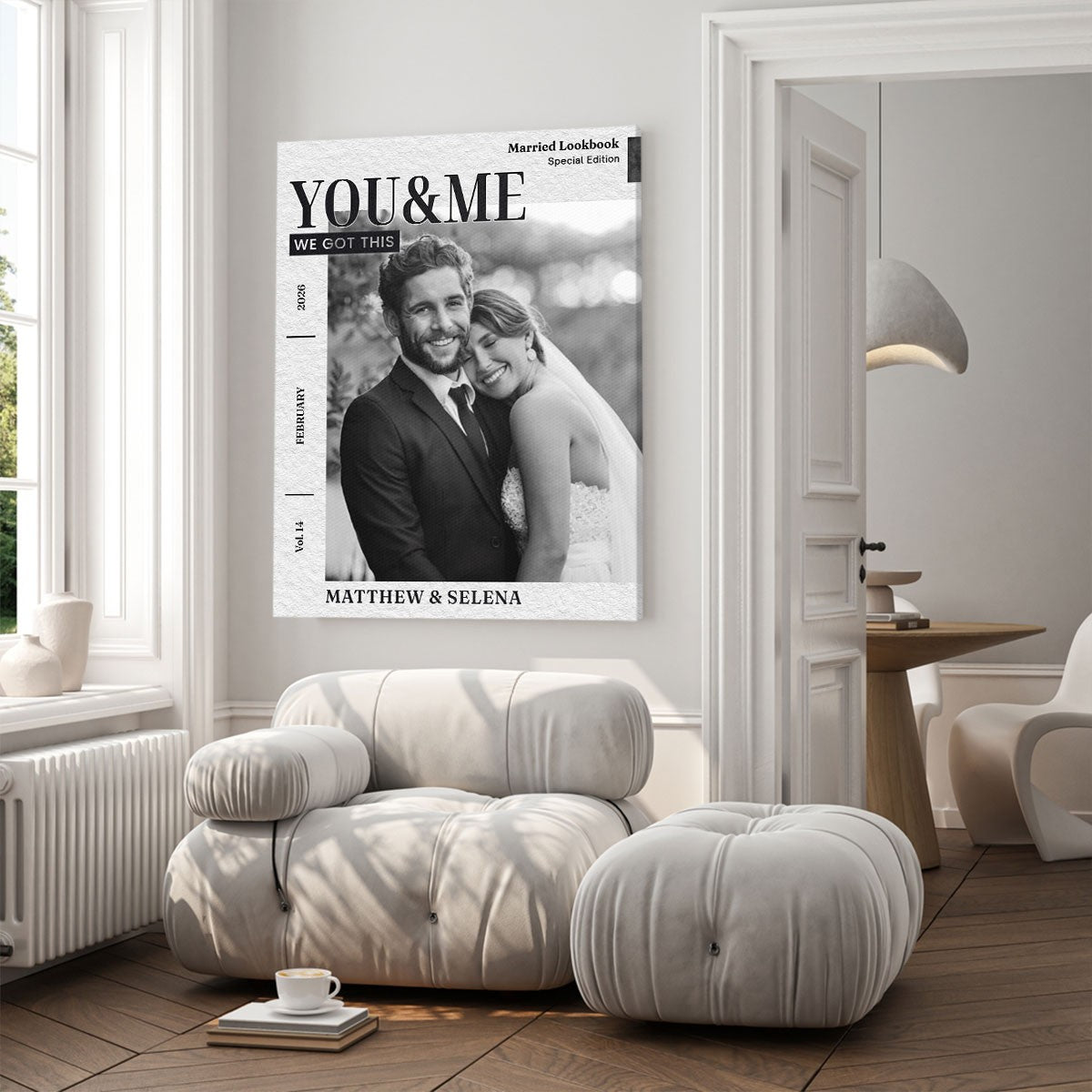 You and Me - Personalized Couple Wedding Magazine Canvas / Poster