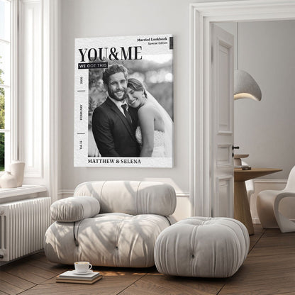 You and Me - Personalized Couple Wedding Magazine Canvas / Poster