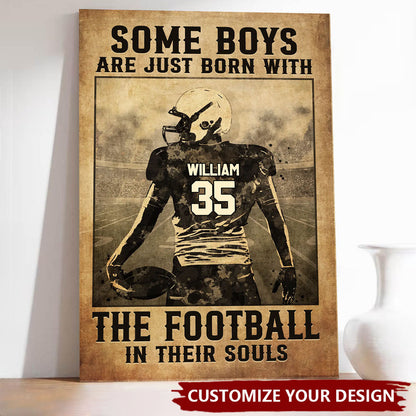 Train Hard - Personalized Football Poster / Canvas