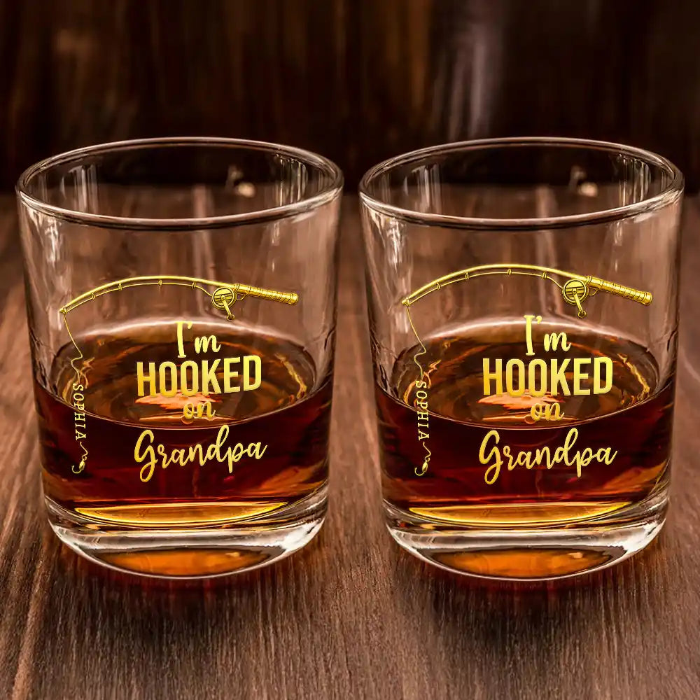 Personalized Fishing Whiskey Glass personalization view for Dad
