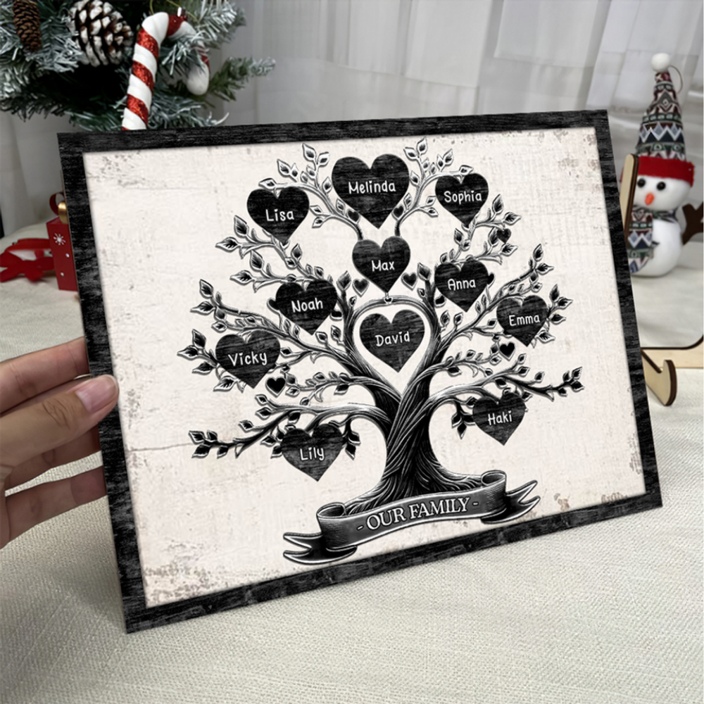 Personalized Grandma & Grandkids Tree Name Wood Plaque - Gift for Grandparents