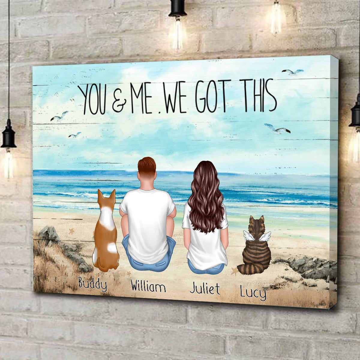 Custom 'Life We Loved' Beach Canvas for Couples & Pet Memorial For Loved One