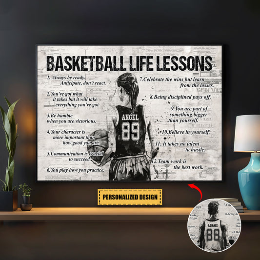 Basketball Life Lessons - Personalized Custom Poster / Canvas