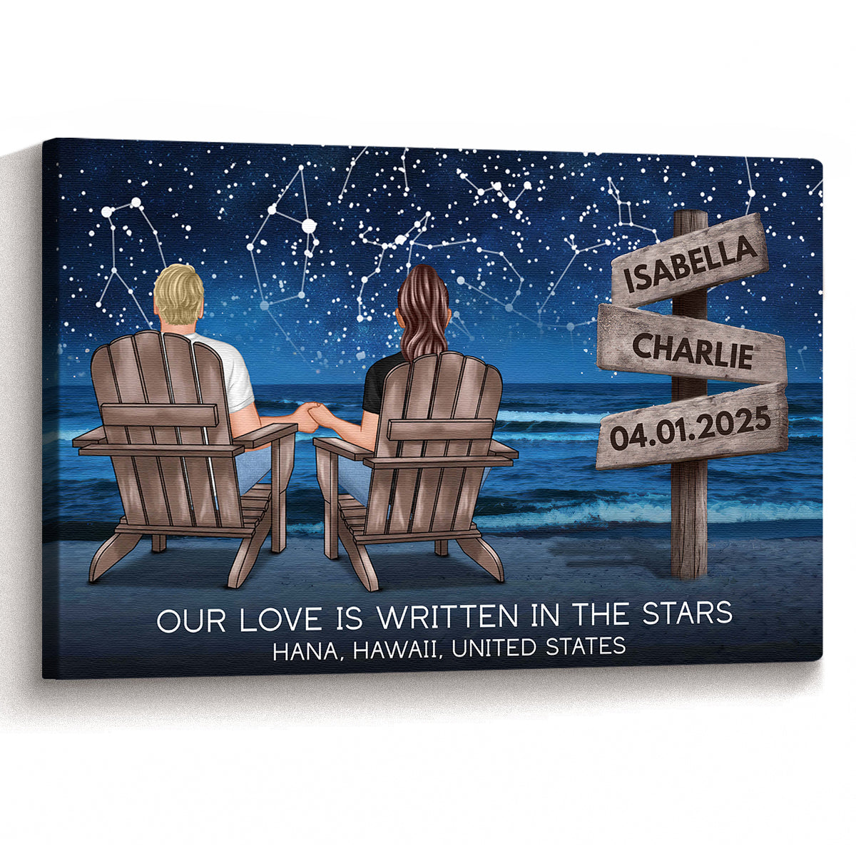 Personalized Customized Our Love Is Written In The Stars Canvas / Poster - Custom Gifts For Couple Anniversary