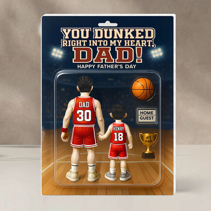 You Dunked Right Into My Heart Dad - Personalized Basketball Acrylic Block Plaque