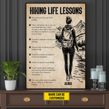 Personalized Hiking Life Lessons Poster / Canvas - Custom Gift For Hiking Lovers