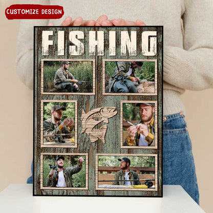 Personalized Fishing Collage Poster / Canvas - Custom Photo Wall Art for Anglers