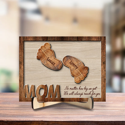 Personalized Kids Feet Wooden Plaque personalization view for Mom
