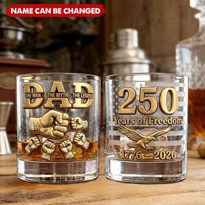 USA 250th Anniversary  - Personalized Whiskey Glass