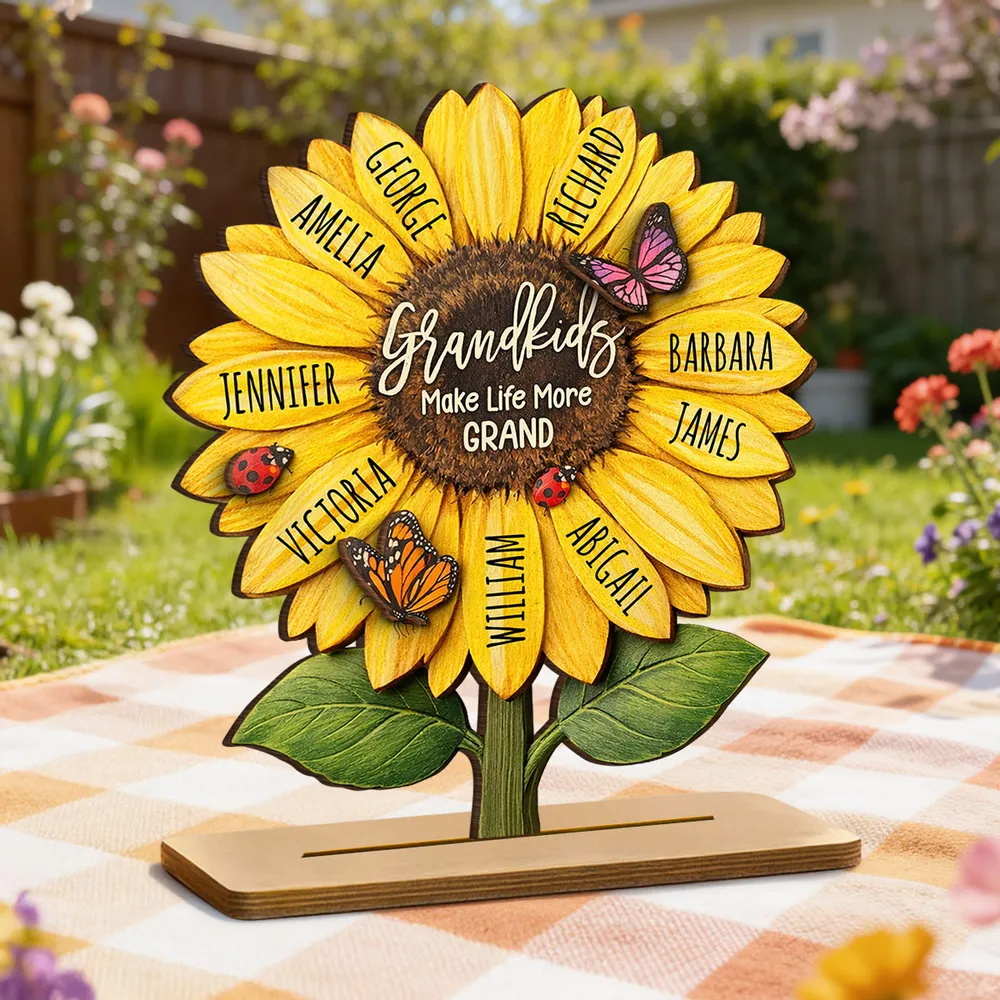 Grandkids Make Life More Grand - Personalized Wooden Plaque