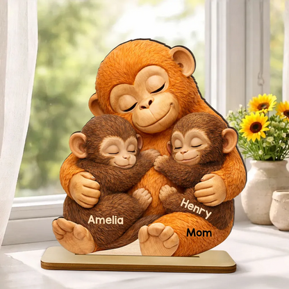 Mother Monkey & Children - Personalized Plaque