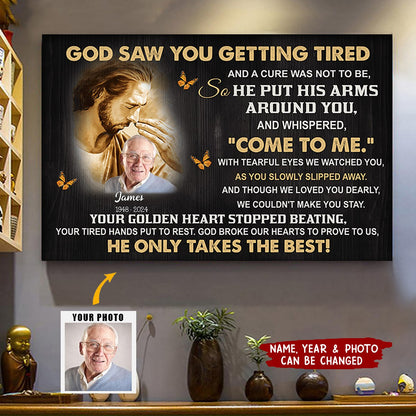 In Loving Memory: “God Saw You” - Personalized Memorial Canvas / Poster