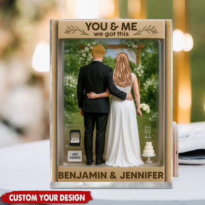 Bride & Groom Garden Wedding - Personalized Acrylic Block Plaque