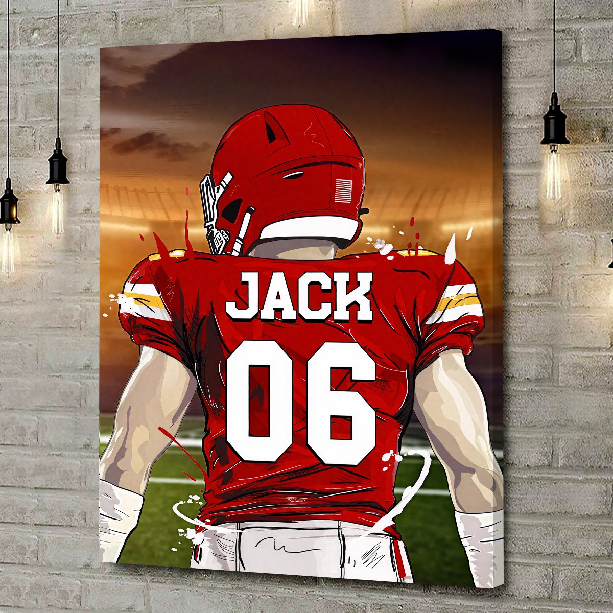 Personalized Favorite Football Player Poster / Canvas - Custom Gift for Athletes