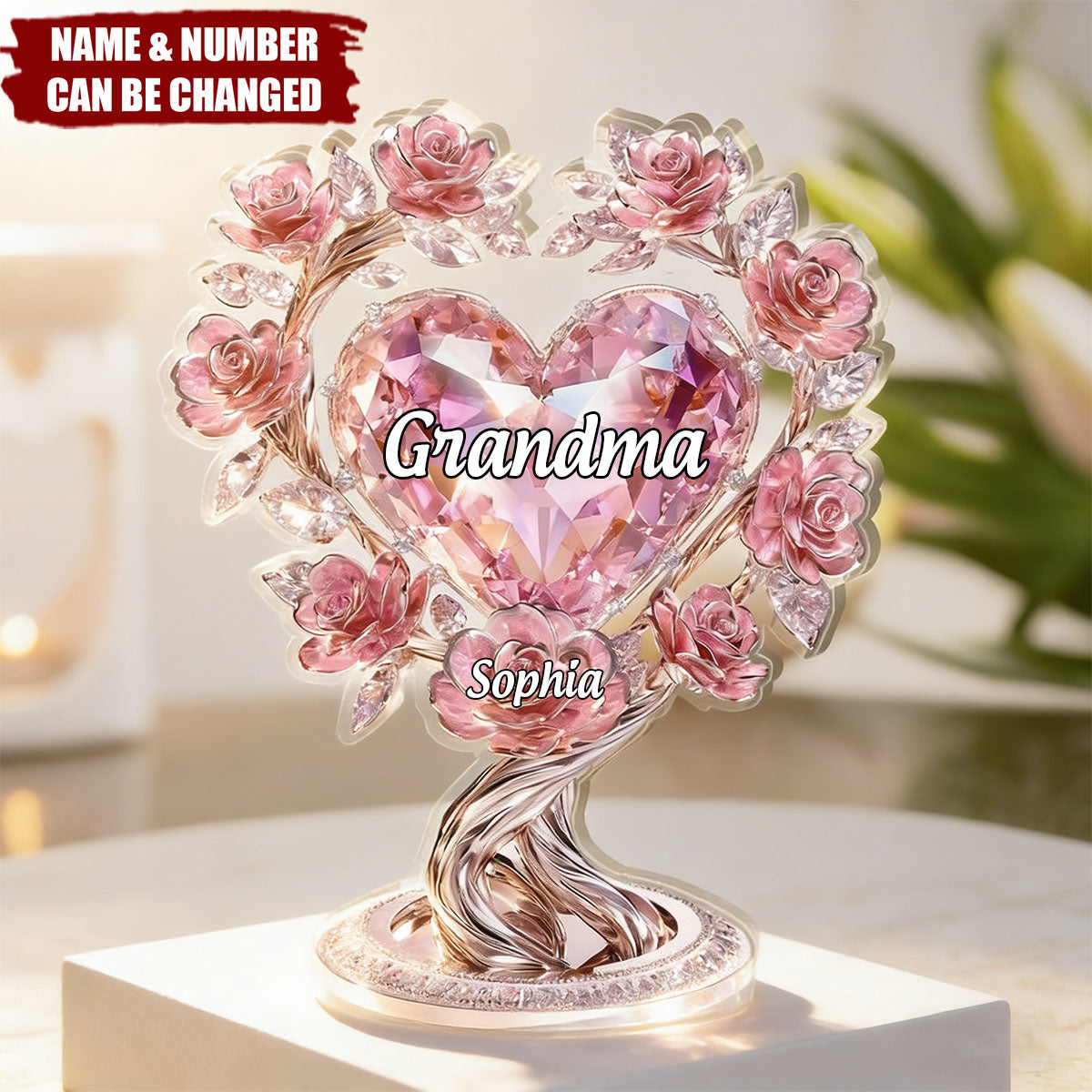 Grandma Roots of Love - Personalized Custom Shaped Acrylic Plaque
