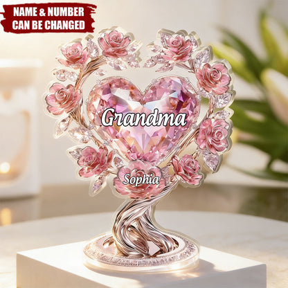 Grandma Roots of Love - Personalized Custom Shaped Acrylic Plaque