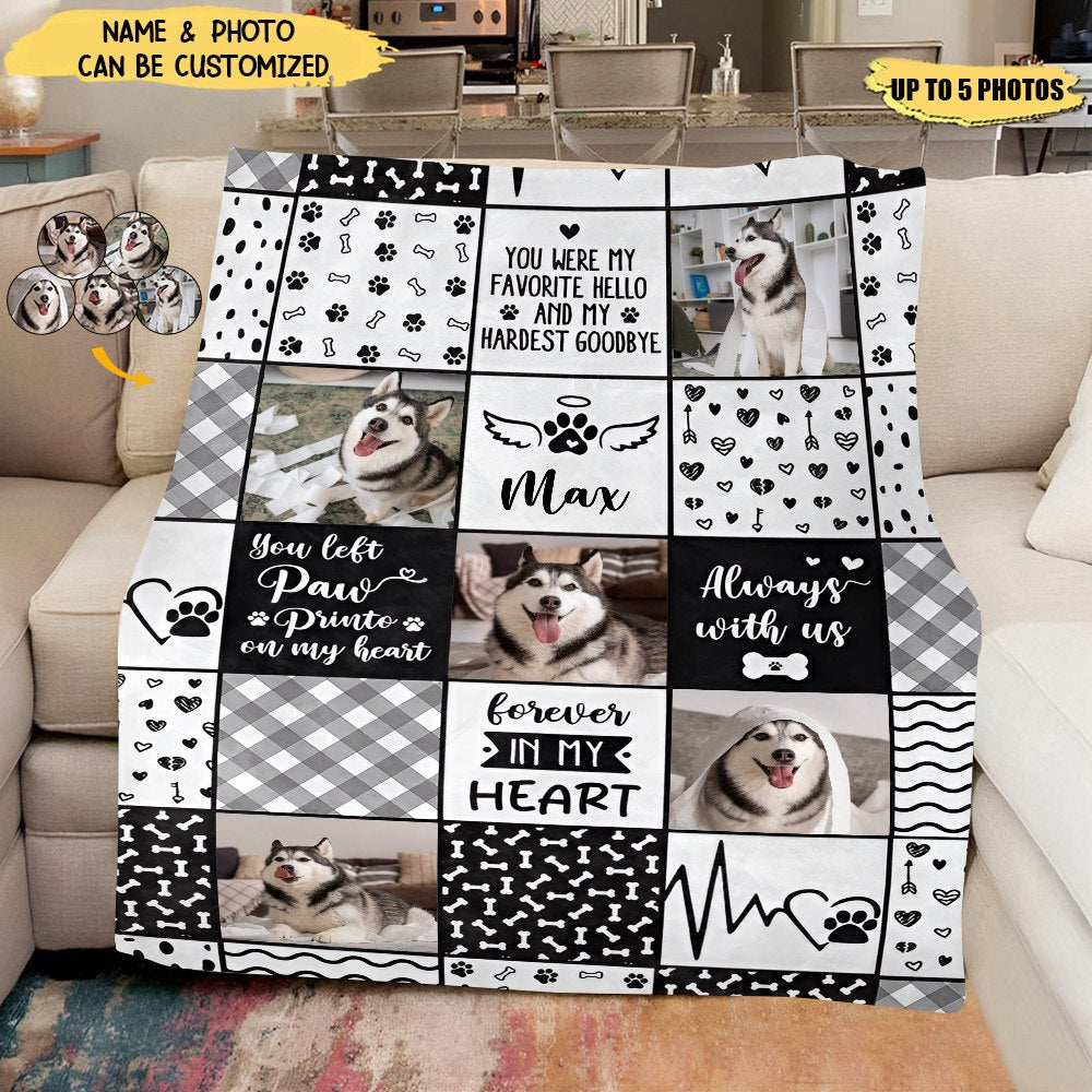 “Always With Us” Pet Memorial Blanket - Personalized Photo Gift of Comfort