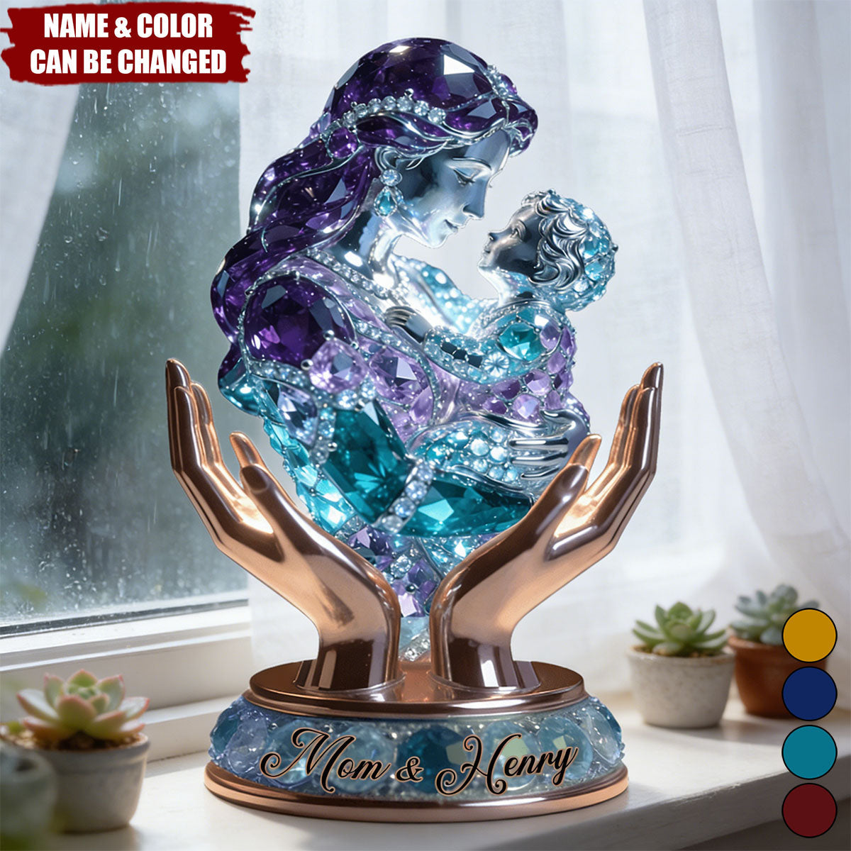 “Mom and Child” Personalized Shaped Acrylic Plaque - Custom Gift for Mother’s Day