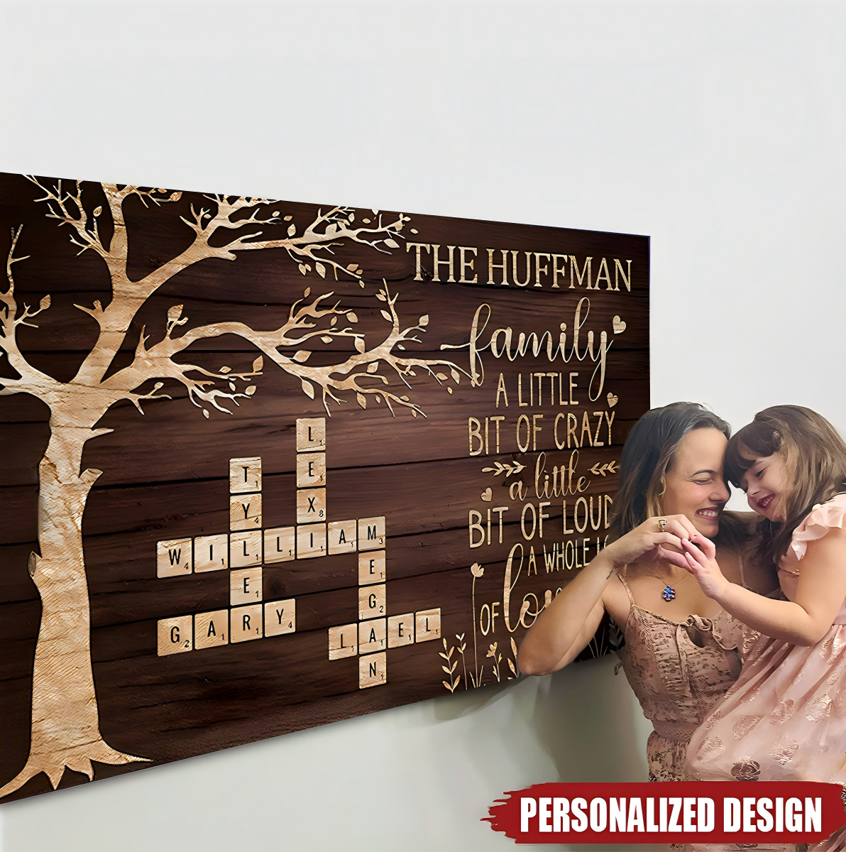 Personalized Family Name Crossword Canvas / Poster - Custom Home Wall Art Decor