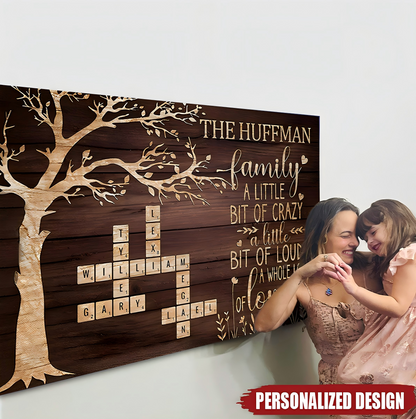 Personalized Family Name Crossword Canvas / Poster - Custom Home Wall Art Decor