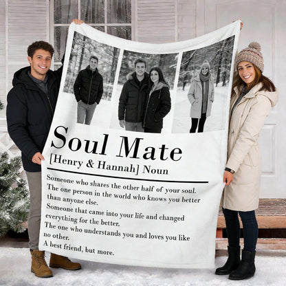Soul Mate Definition - Personalized Custom Couple Blanket