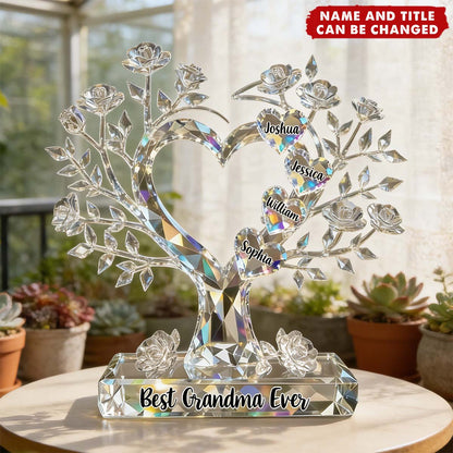 “Flowers For Mom” Personalized Shaped Acrylic Plaque - Custom Gift for Mom